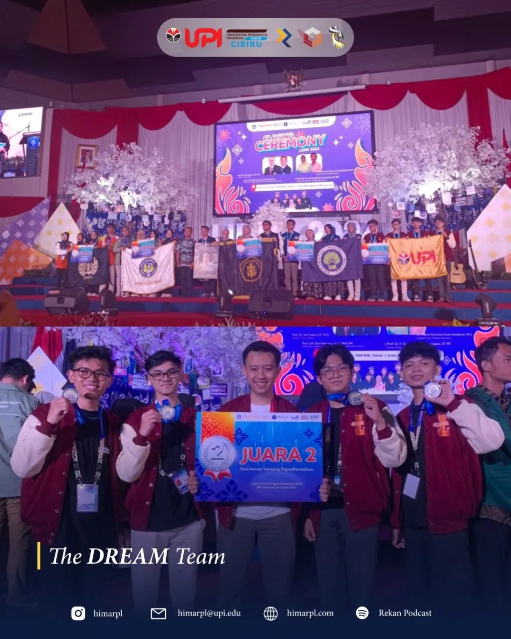 Selamat kepada Dream Team yang berhasil meraih juara ke-2 dalam Lomba Inovasi Digital Mahasiswa (LIDM) 2024